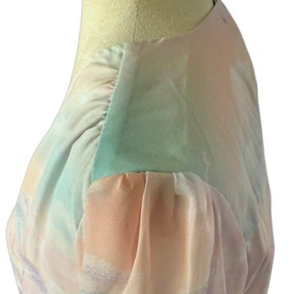 DALIA MACPHEE Purple Multi Floral Button Down Dress Long Sleeve Ruffled Lrge NWT - Picture 10 of 16